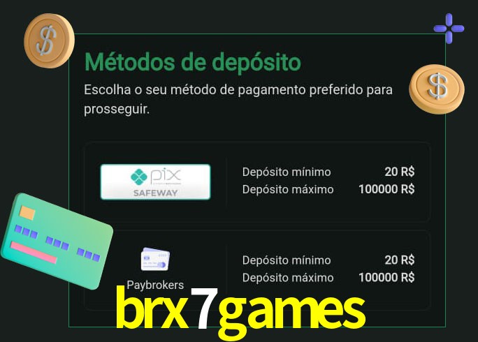 O cassino brx7games oferece uma grande variedade de métodos de pagamento